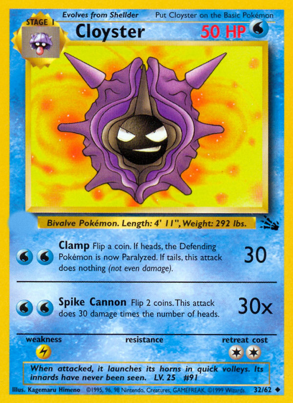 Cloyster (32/62)  - Fossil Unlimited