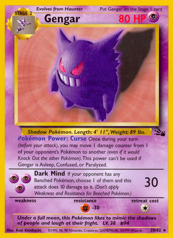Gengar (20/62)  - Fossil Unlimited