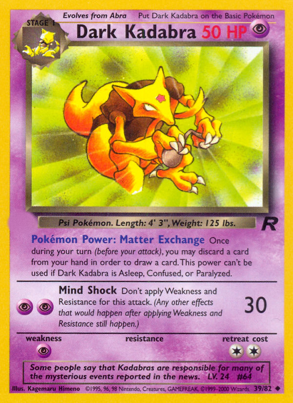Dark Kadabra (39/82)  - Team Rocket Unlimited