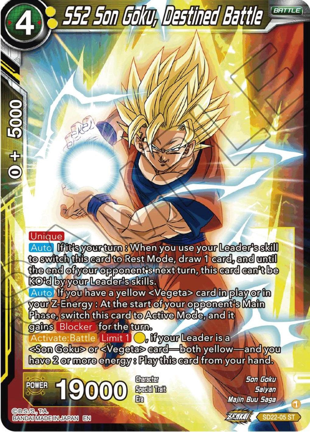 SS2 Son Goku, Destined Battle (Starter Deck Exclusive) (SD22-05) [Power Absorbed] - POKÉ JEUX