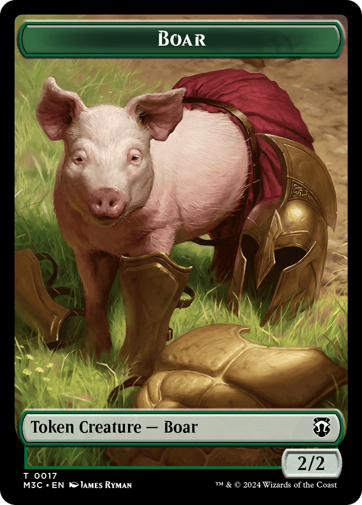 Boar (Ripple Foil) // Forest Dryad Double-Sided Token [Modern Horizons 3 Commander Tokens] - POKÉ JEUX