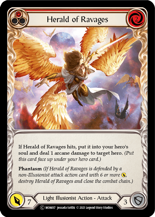 Herald of Ravages (Red) [U-MON017-RF] (Monarch Unlimited) Unlimited Rainbow Foil - POKÉ JEUX