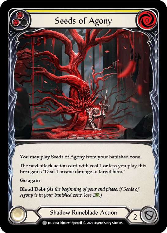 Seeds of Agony (Yellow) [MON184] (Monarch) 1st Edition Normal - POKÉ JEUX