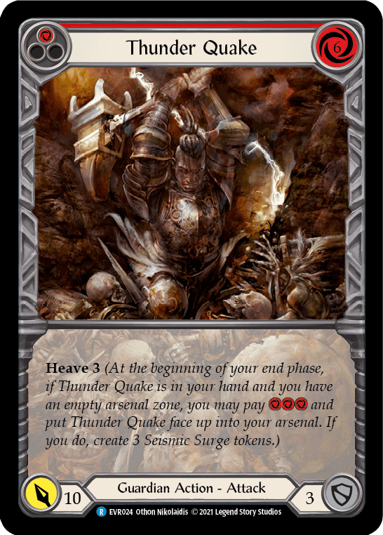 Thunder Quake (Red) [EVR024] (Everfest) 1st Edition Extended Art Rainbow Foil - POKÉ JEUX