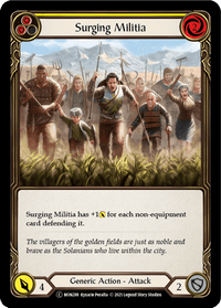 Surging Militia (Yellow) [U-MON288-RF] (Monarch Unlimited) Unlimited Rainbow Foil - POKÉ JEUX