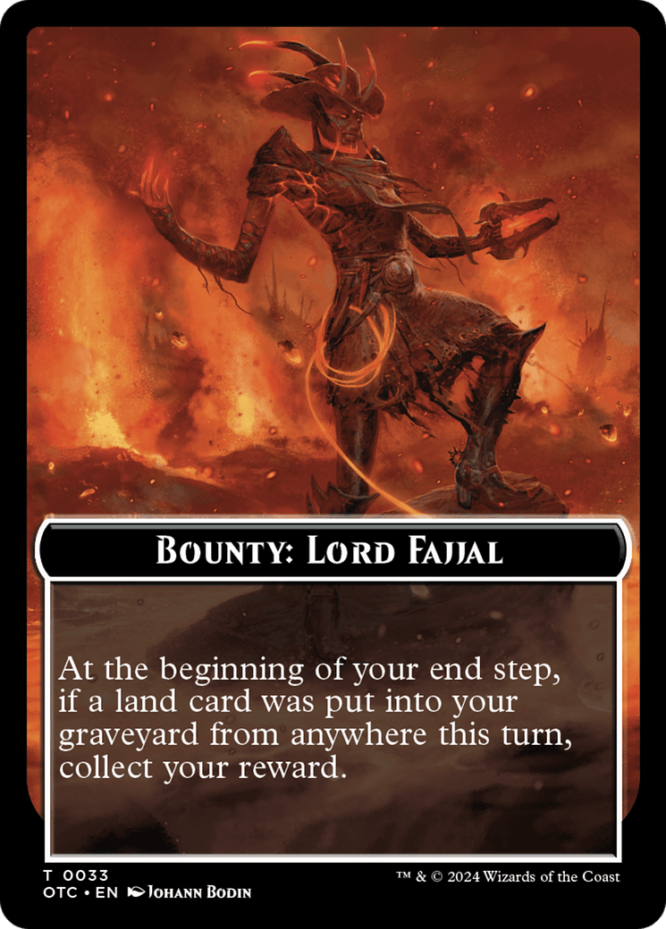 Bounty: Lord Fajjal // Bounty Rules Double-Sided Token [Outlaws of Thunder Junction Commander Tokens] - POKÉ JEUX
