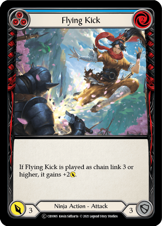 Flying Kick (Blue) [U-CRU065] (Crucible of War Unlimited) Unlimited Rainbow Foil - POKÉ JEUX