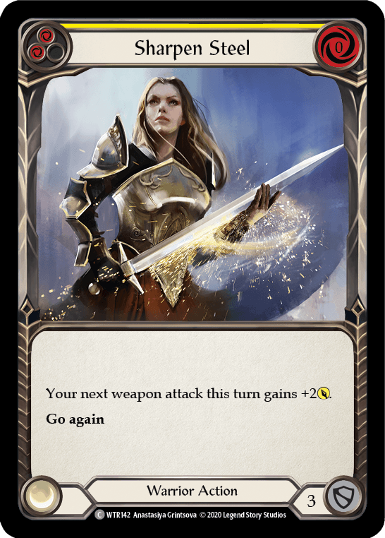 Sharpen Steel (Yellow) [U-WTR142] (Welcome to Rathe Unlimited) Unlimited Rainbow Foil - POKÉ JEUX