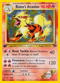 Blaine's Arcanine (1/132) - Gym Challenge 1st Edition Holofoil