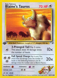 Blaine's Tauros (64/132)  - Gym Heroes Unlimited