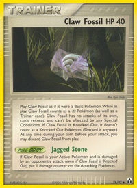 Claw Fossil (78/92) - Legend Maker Reverse Holofoil