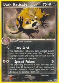 Dark Raticate (17/109) (Estampillé) [EX : Team Rocket Returns] 