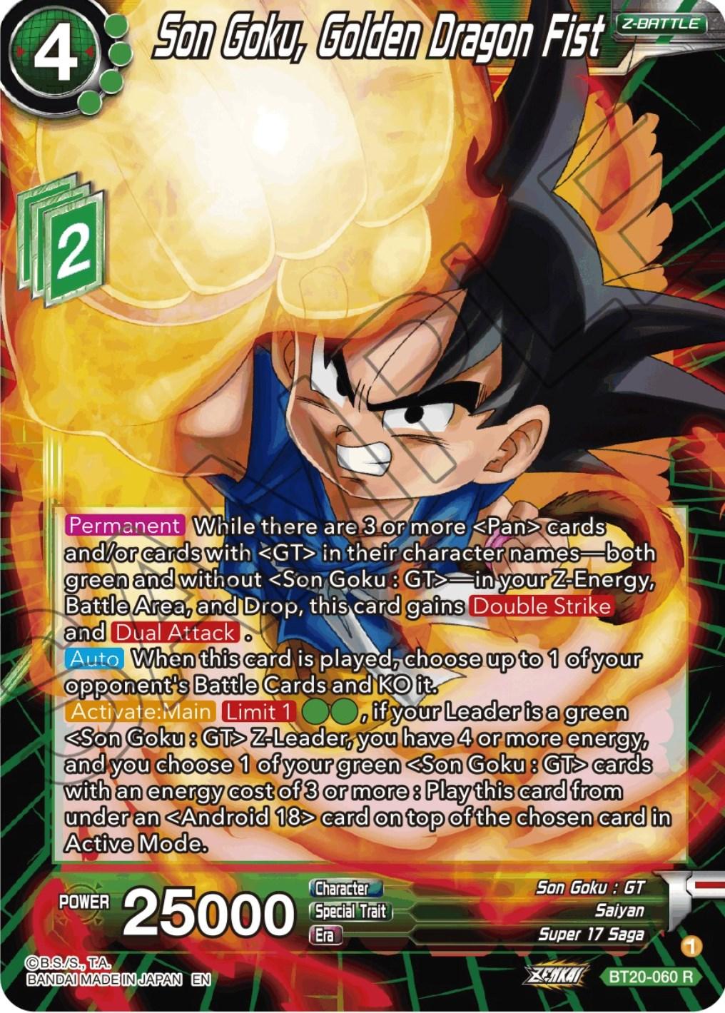 Son Goku, Golden Dragon Fist (BT20-060) [Power Absorbed] - POKÉ JEUX