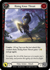 Rising Knee Thrust (Red) [WTR104-C] (Welcome to Rathe) Alpha Print Rainbow Foil - POKÉ JEUX