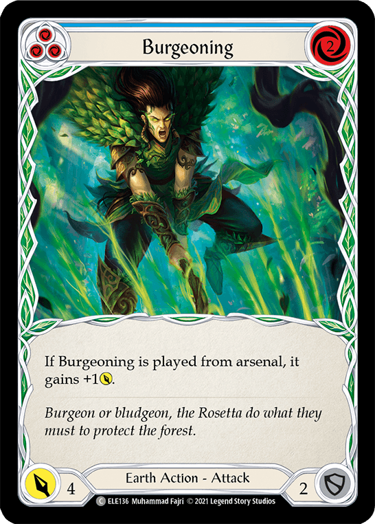 Burgeoning (Blue) [ELE136] (Tales of Aria) 1st Edition Rainbow Foil - POKÉ JEUX