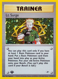 Lt. Surge (17/132) - Gym Heroes 1st Edition Holofoil