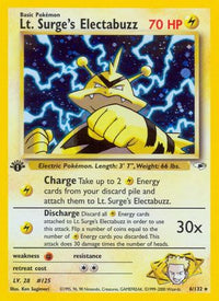 Lt. Surge's Electabuzz (6/132) - Gym Heroes 1st Edition Holofoil