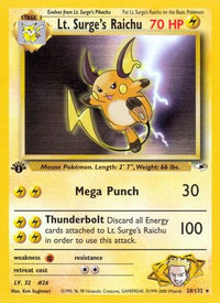 Lt. Surge's Raichu (28/132)  - Gym Heroes 1st Edition