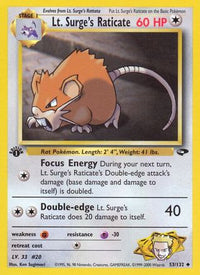 Lt. Surge's Raticate (53/132)  - Gym Challenge Unlimited