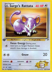 Lt. Surge's Rattata (82/132) - Gym Heroes 1st Edition