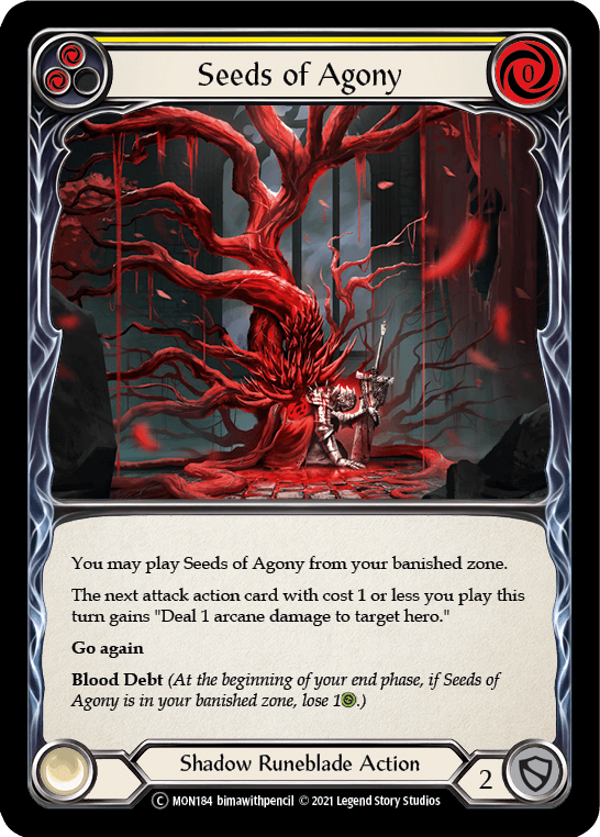 Seeds of Agony (Yellow) [U-MON184-RF] (Monarch Unlimited) Unlimited Rainbow Foil - POKÉ JEUX