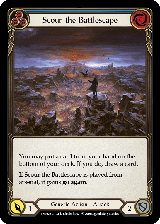 Scour the Battlescape (Blue) [RNR028-C] (Rhinar Hero Deck) 1st Edition Normal - POKÉ JEUX