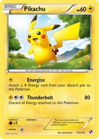Pikachu (115/114) - Black and White Holofoil