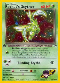 Rocket's Scyther (13/132) - Gym Heroes 1st Edition Holofoil
