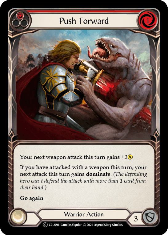 Push Forward (Red) [U-CRU094] (Crucible of War Unlimited) Unlimited Rainbow Foil - POKÉ JEUX