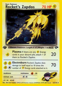 Rocket's Zapdos (15/132) - Gym Challenge 1st Edition Holofoil