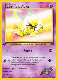 Sabrina's Abra (93/132)  - Gym Challenge 1st Edition