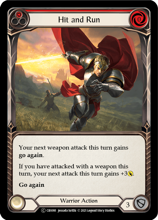 Hit and Run (Red) [U-CRU091] (Crucible of War Unlimited) Unlimited Rainbow Foil - POKÉ JEUX
