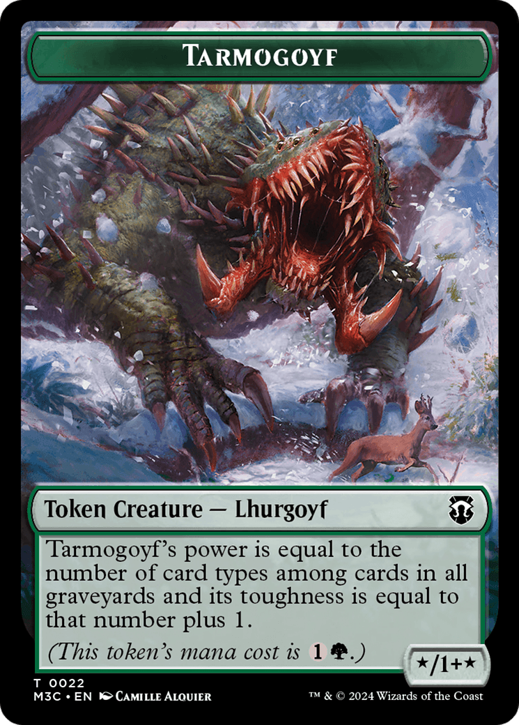 Tarmogoyf (Ripple Foil) // Goblin Double-Sided Token [Modern Horizons 3 Commander Tokens] - POKÉ JEUX