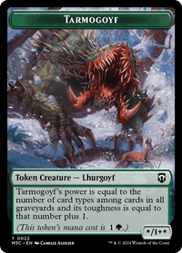 Tarmogoyf (Ripple Foil) // Saproling Double-Sided Token [Modern Horizons 3 Commander Tokens] - POKÉ JEUX
