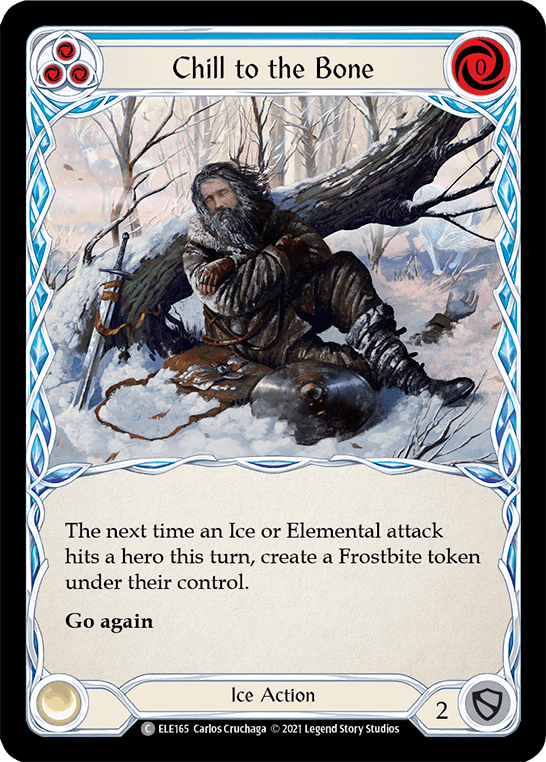 Chill to the Bone (Blue) [ELE165] (Tales of Aria) 1st Edition Rainbow Foil - POKÉ JEUX