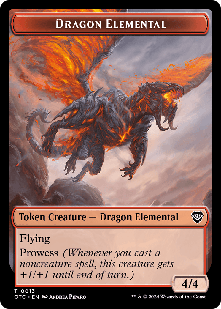 Dragon Elemental // Treasure Double-Sided Token [Outlaws of Thunder Junction Commander Tokens] - POKÉ JEUX