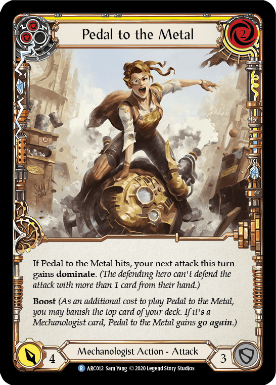Pedal to the Metal (Yellow) [U-ARC012] (Arcane Rising Unlimited) Unlimited Rainbow Foil - POKÉ JEUX