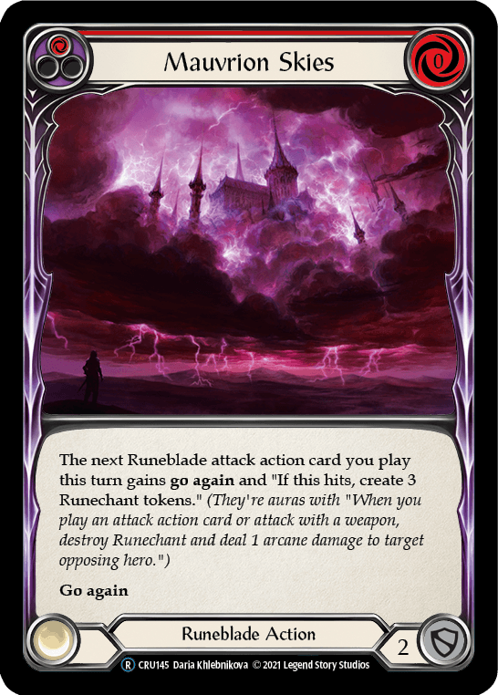 Mauvrion Skies (Red) [U-CRU145] (Crucible of War Unlimited) Unlimited Rainbow Foil - POKÉ JEUX