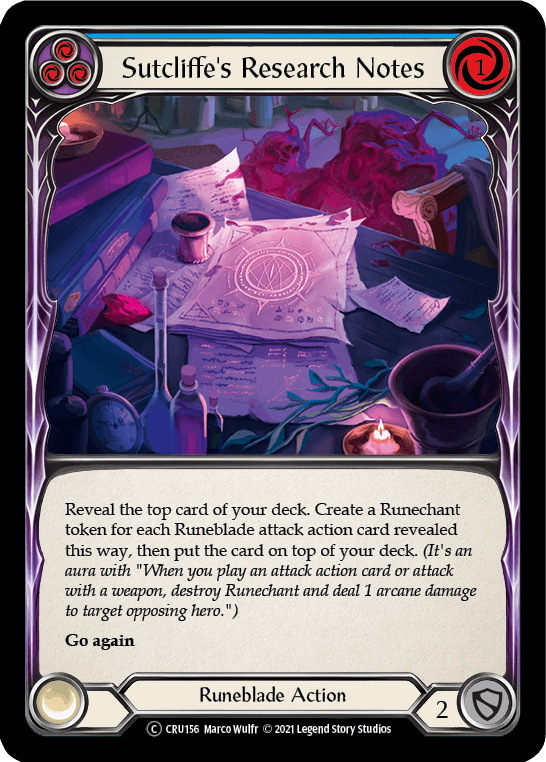 Sutcliffe's Research Notes (Blue) [U-CRU156] (Crucible of War Unlimited) Unlimited Normal - POKÉ JEUX