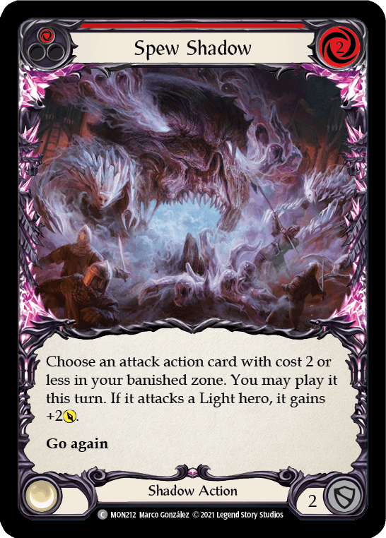 Spew Shadow (Red) [MON212] (Monarch) 1st Edition Normal - POKÉ JEUX