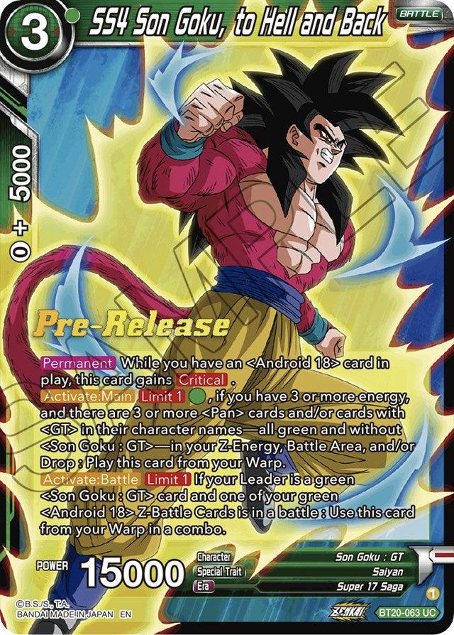 SS4 Son Goku, to Hell and Back (BT20-063) [Power Absorbed Prerelease Promos] - POKÉ JEUX