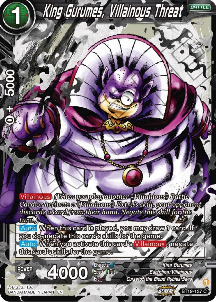 King Gurumes, Villainous Threat (BT19-137) [Fighter's Ambition] - POKÉ JEUX