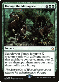 Uncage the Menagerie [Hour of Devastation Prerelease Promos]