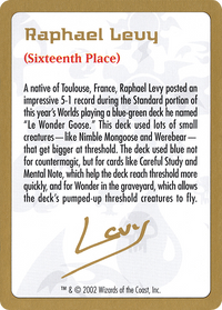 Raphael Levy Bio [World Championship Decks 2002]