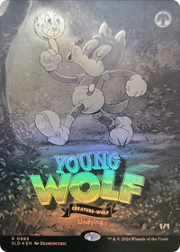 Young Wolf (Black & White Foil) (SLD-885) - Secret Lair Drop Series Foil