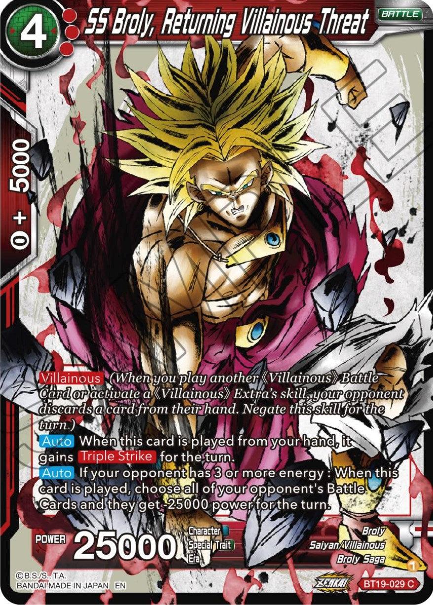 SS Broly, Returning Villainous Threat (BT19-029) [Fighter's Ambition] - POKÉ JEUX