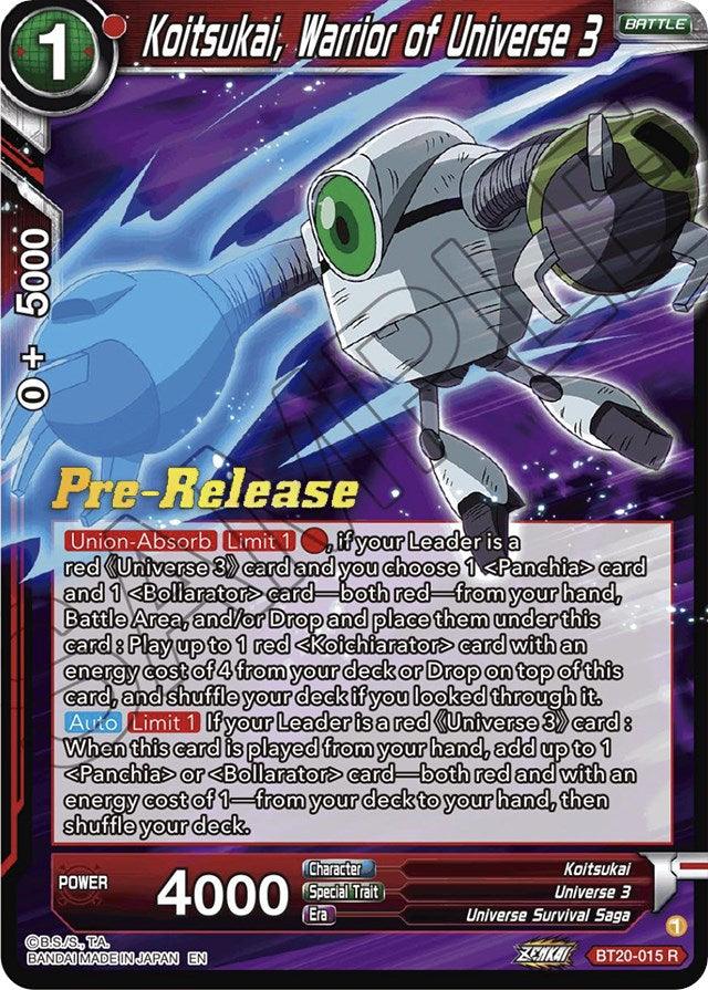 Koitsukai, Warrior of Universe 3 (BT20-015) [Power Absorbed Prerelease Promos] - POKÉ JEUX