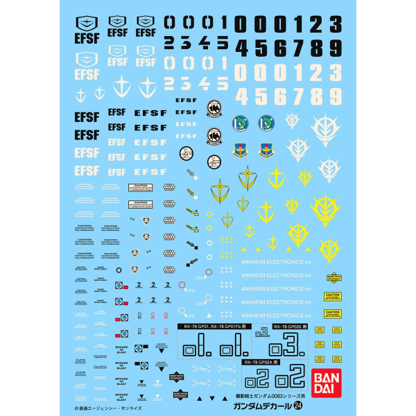 Gundam Decal 24 - Gundam 0083 Series (Pre-Order)