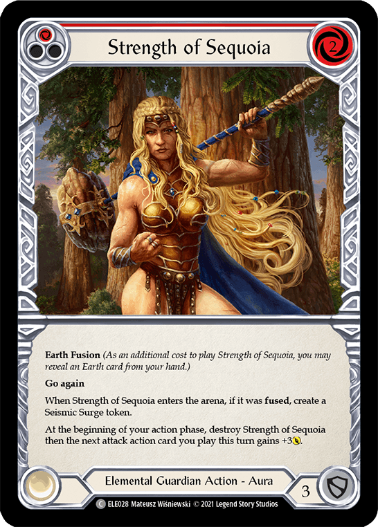 Strength of Sequoia (Red) [ELE028] (Tales of Aria) 1st Edition Rainbow Foil - POKÉ JEUX