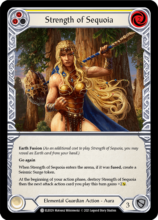 Strength of Sequoia (Yellow) [ELE029] (Tales of Aria) 1st Edition Rainbow Foil - POKÉ JEUX